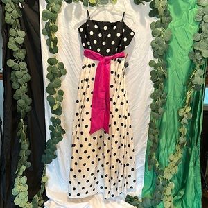 BNWT Eliza J Black and White Polka Dot Gown Size 14